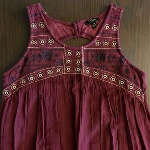 Burgundy embroidered dress
